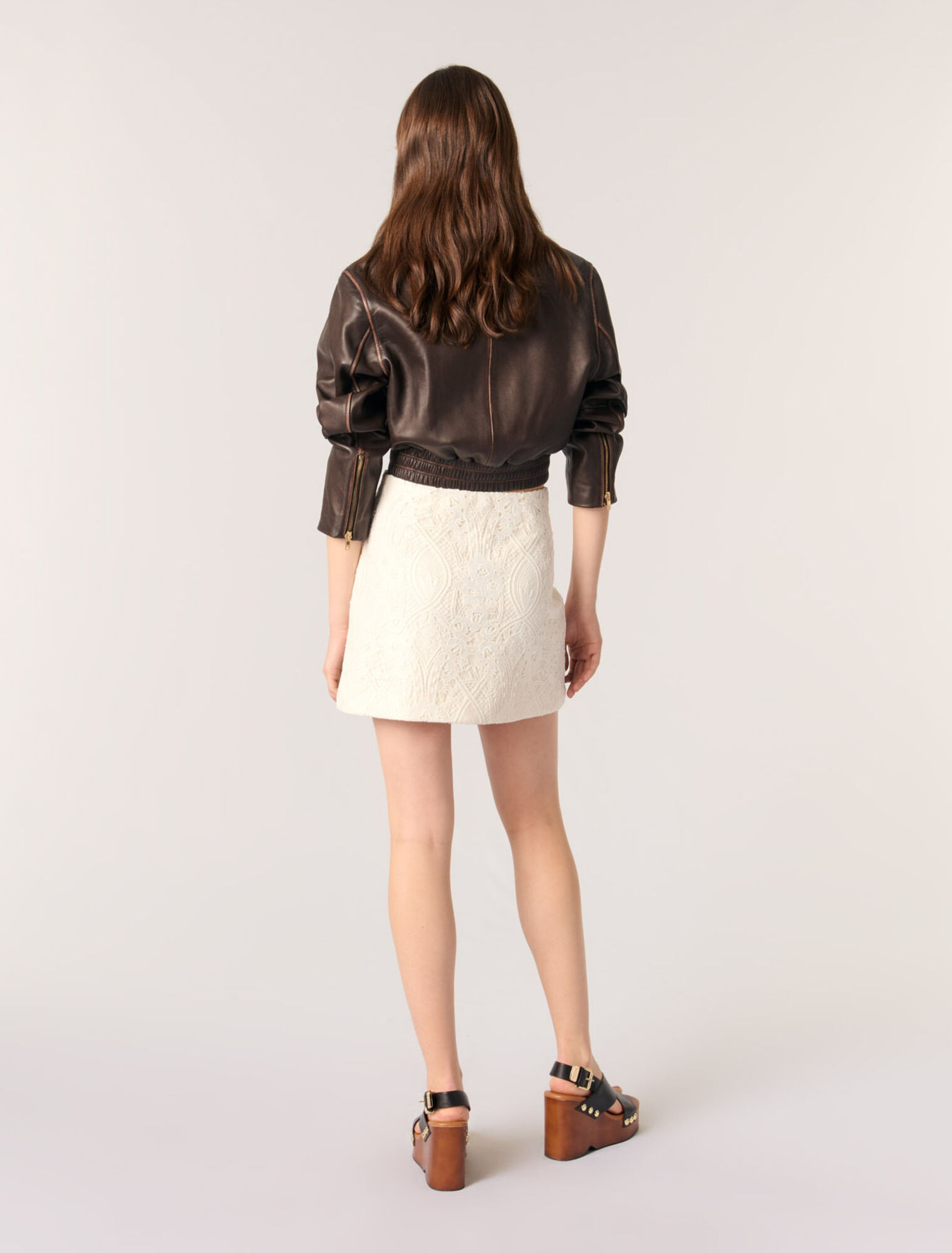 Short guipure skirt
