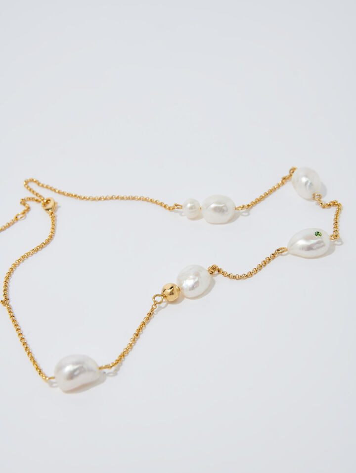 Gold chain and bead necklace