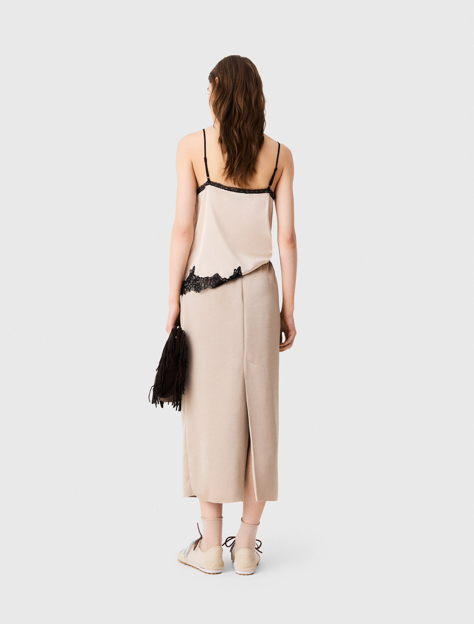Satin pencil skirt