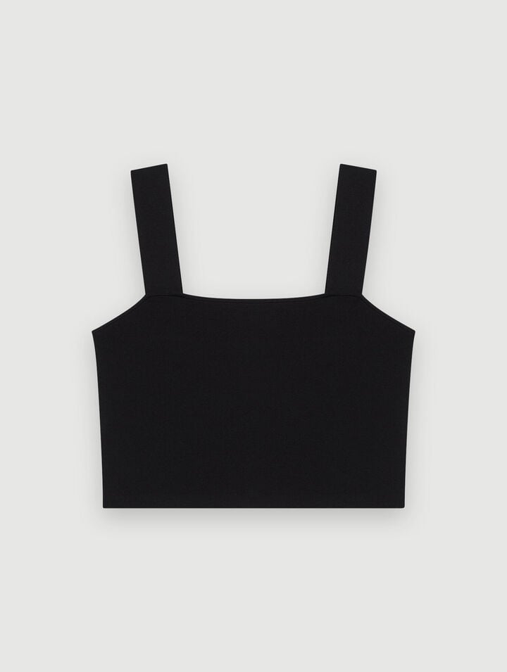 Knitted crop top with straps