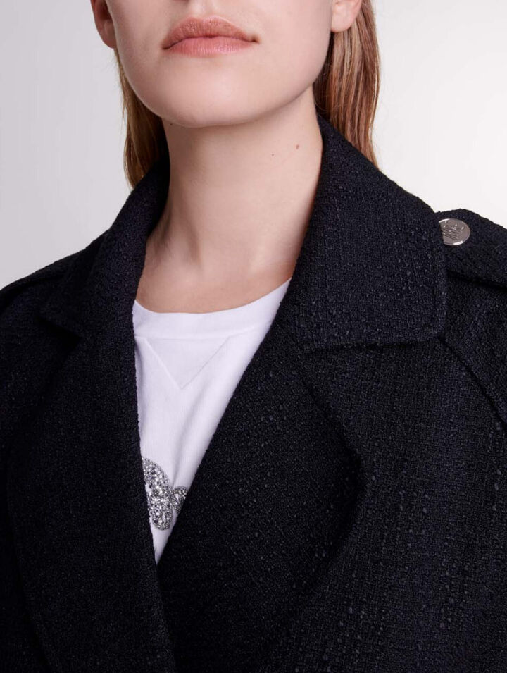 Tweed trench coat