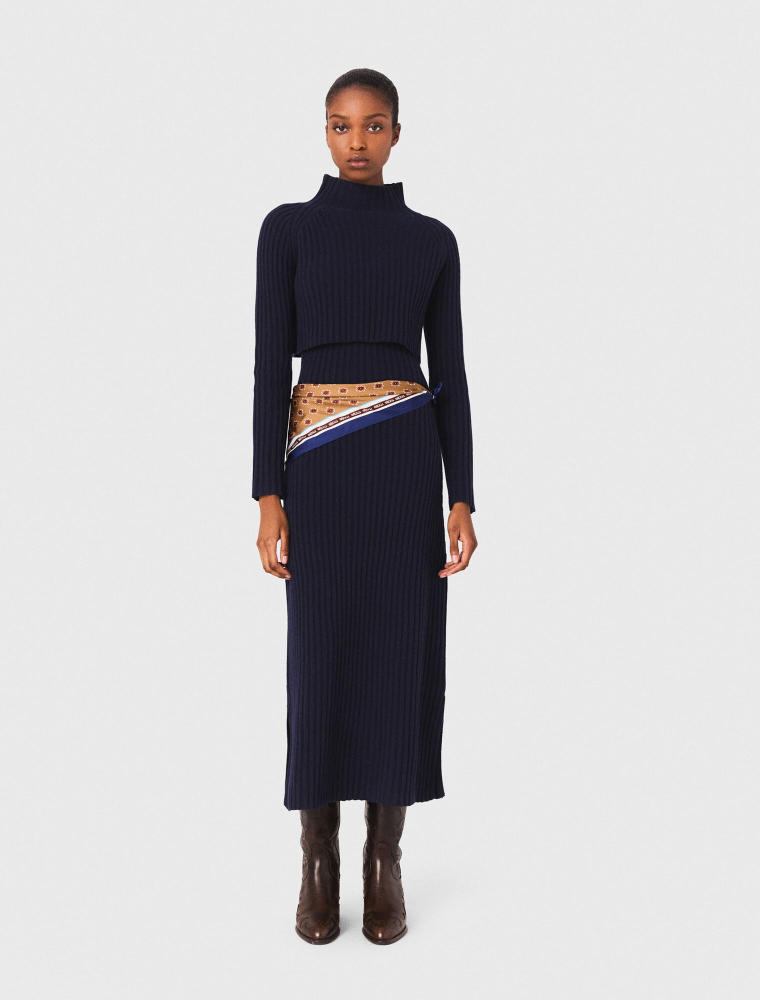 Knit dress with removable jumper