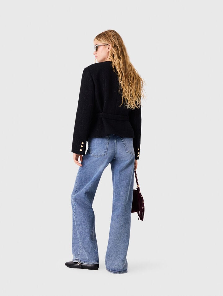 Mid-length double-breasted jacket