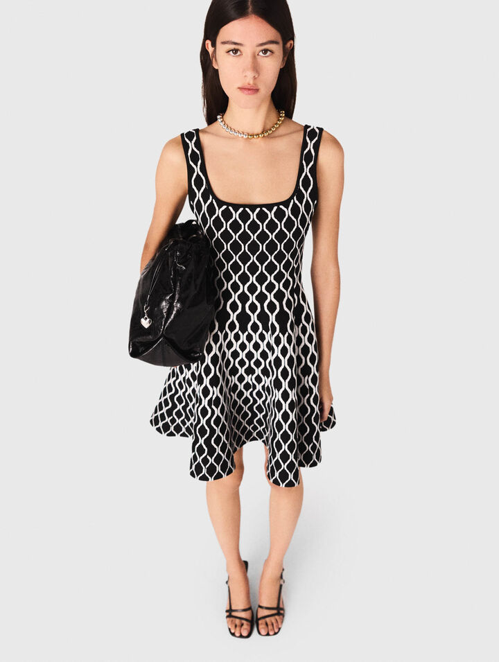 Jacquard knit short dress