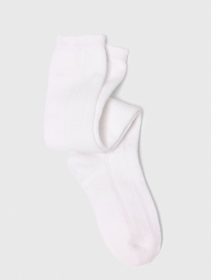 Knee-high pointelle socks