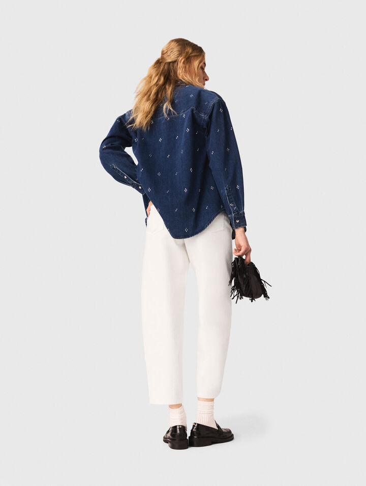 Rhinestone denim shirt