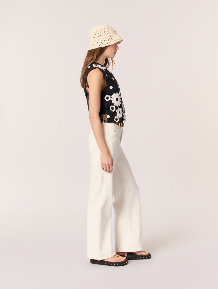 Floral crochet top
