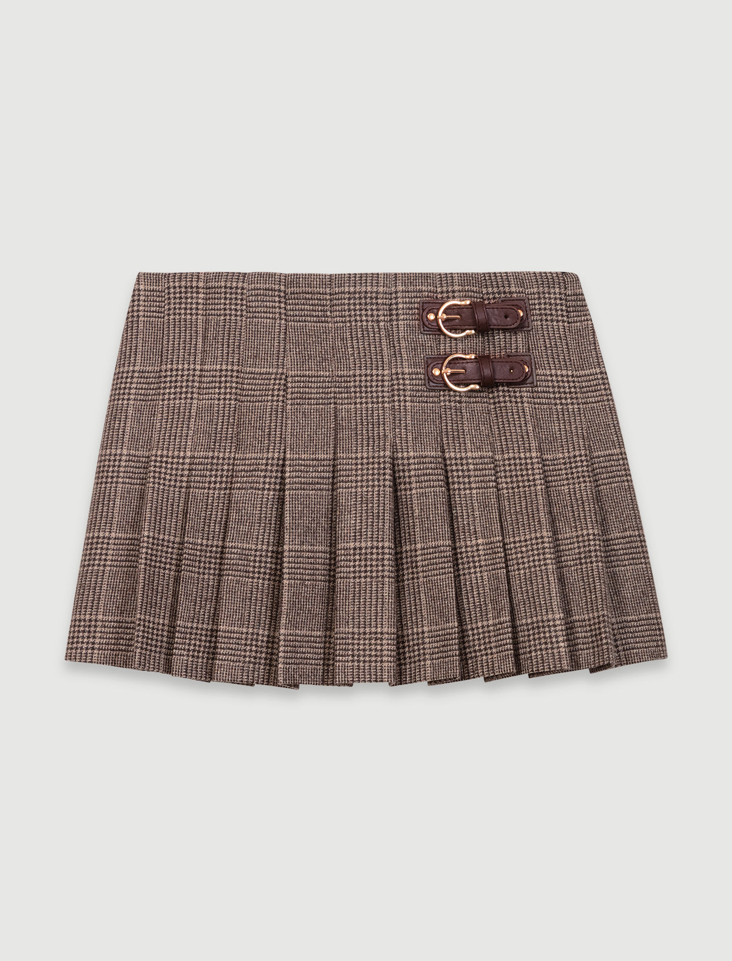 Pleated plaid asymmetric skirt maje outlet