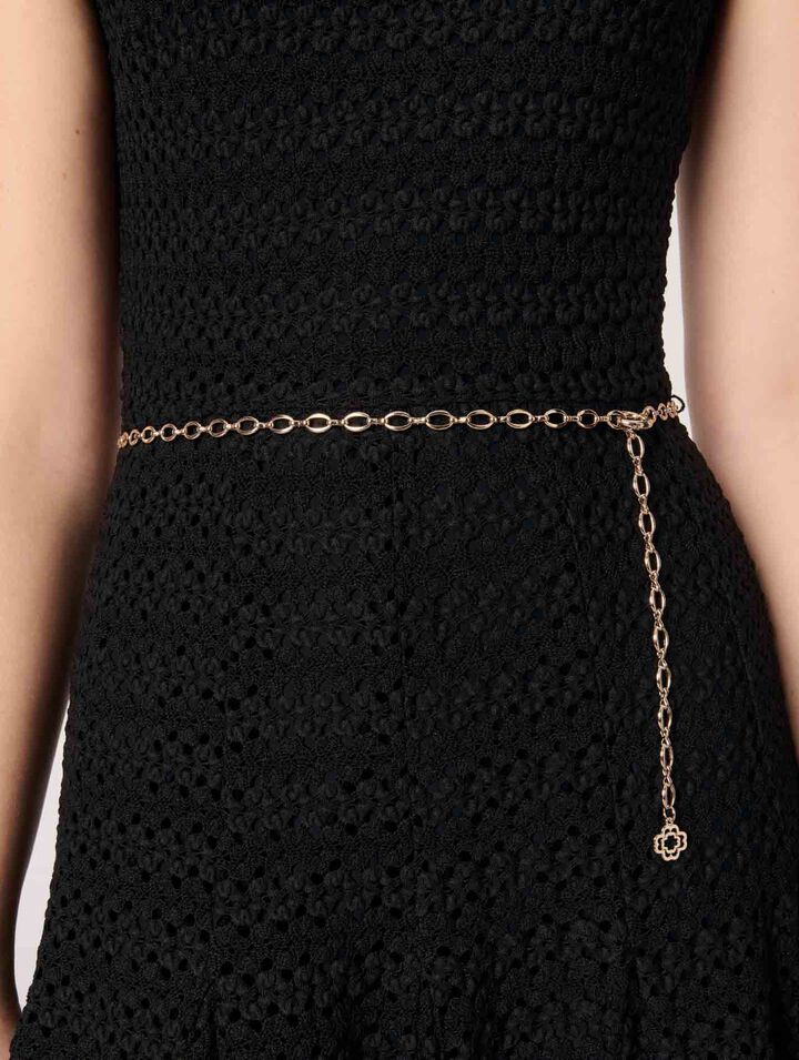 Crochet-knit maxi dress