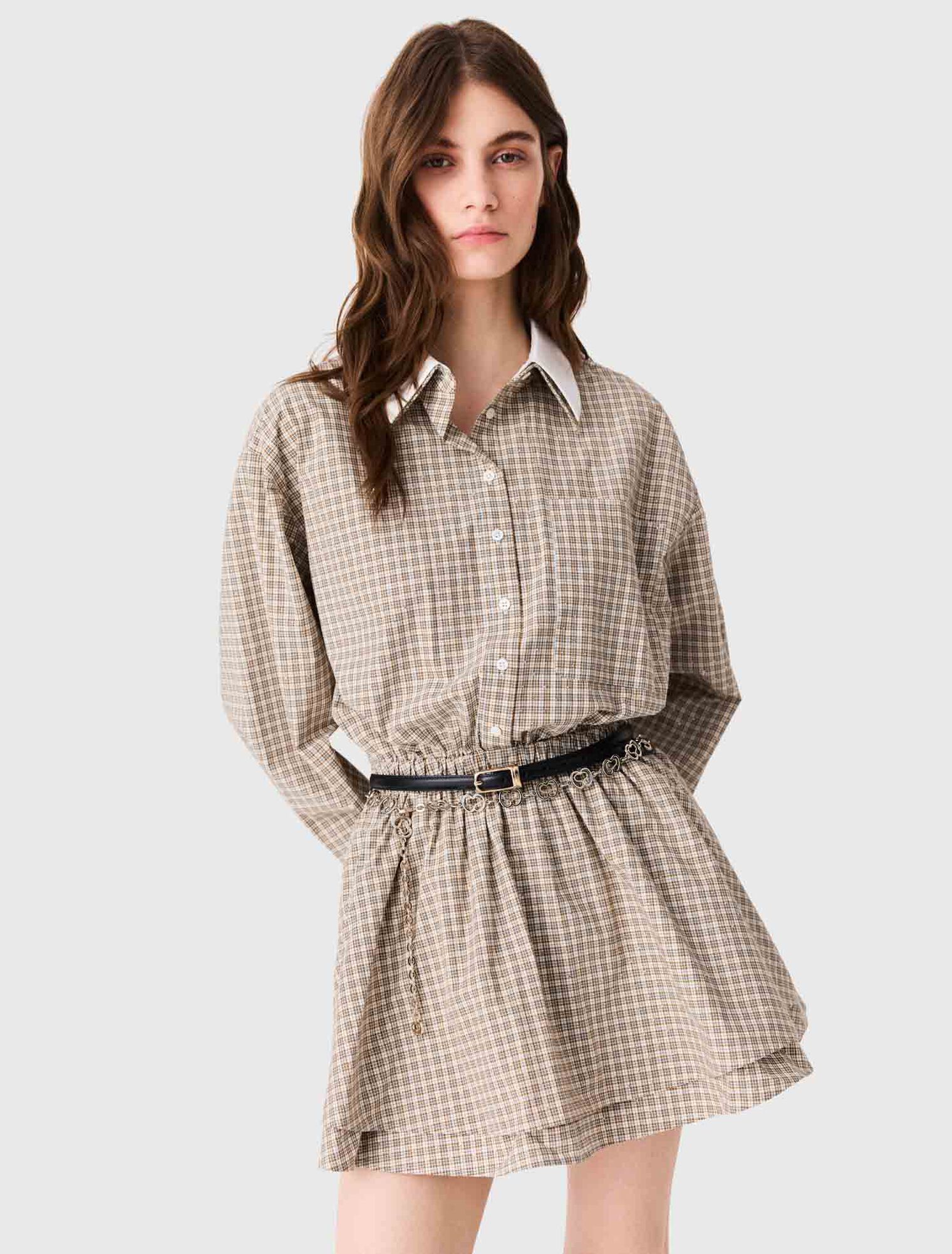 Short rhinestone checked dress