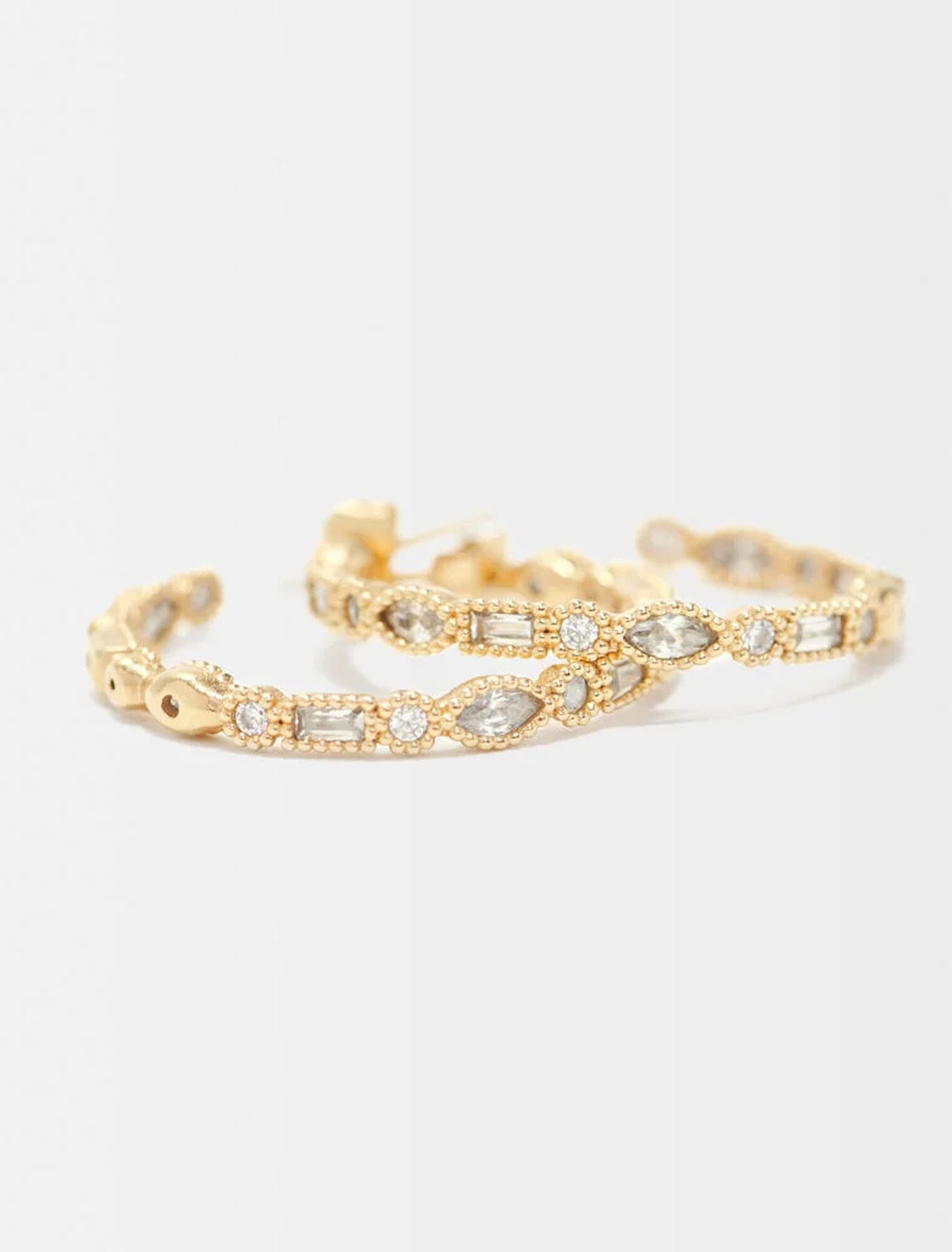 Diamanté-embellished large hoop earrings