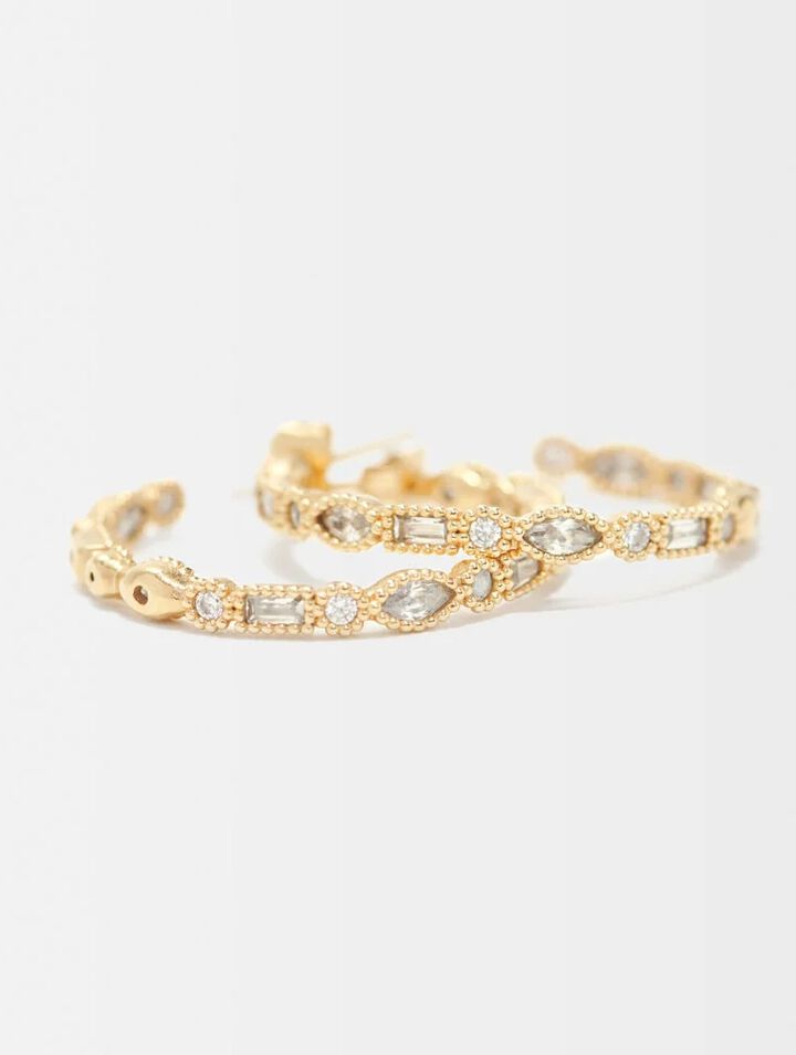 Diamanté-embellished large hoop earrings