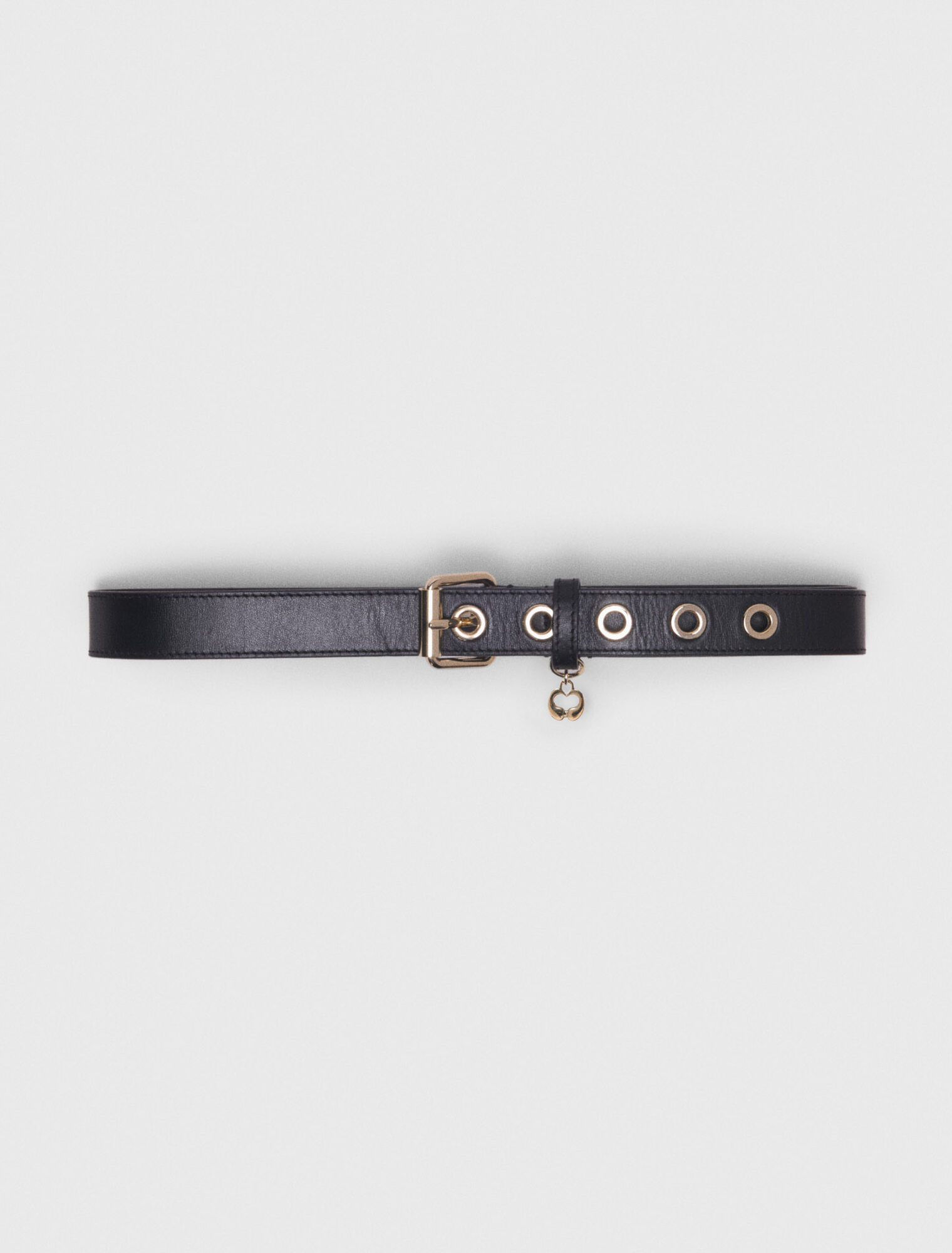 Leather belt with eyelets