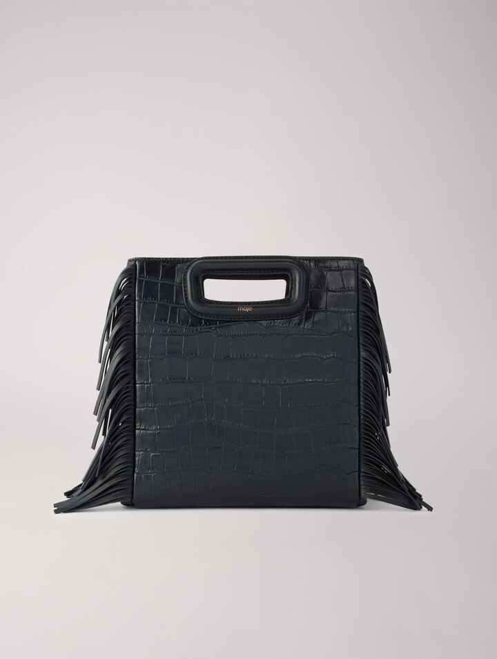 M bag in crocodile-effect leather