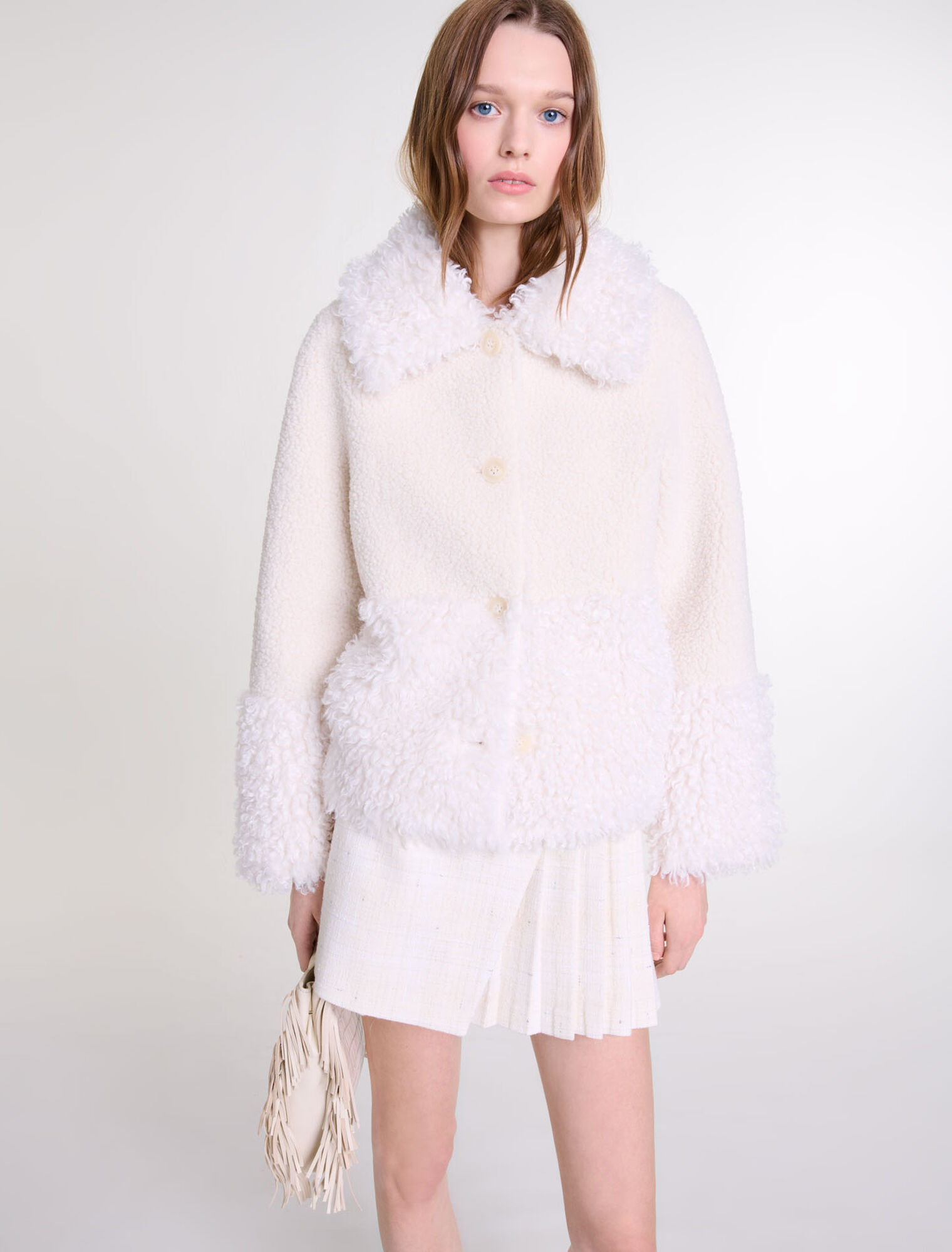Short fake fur coat