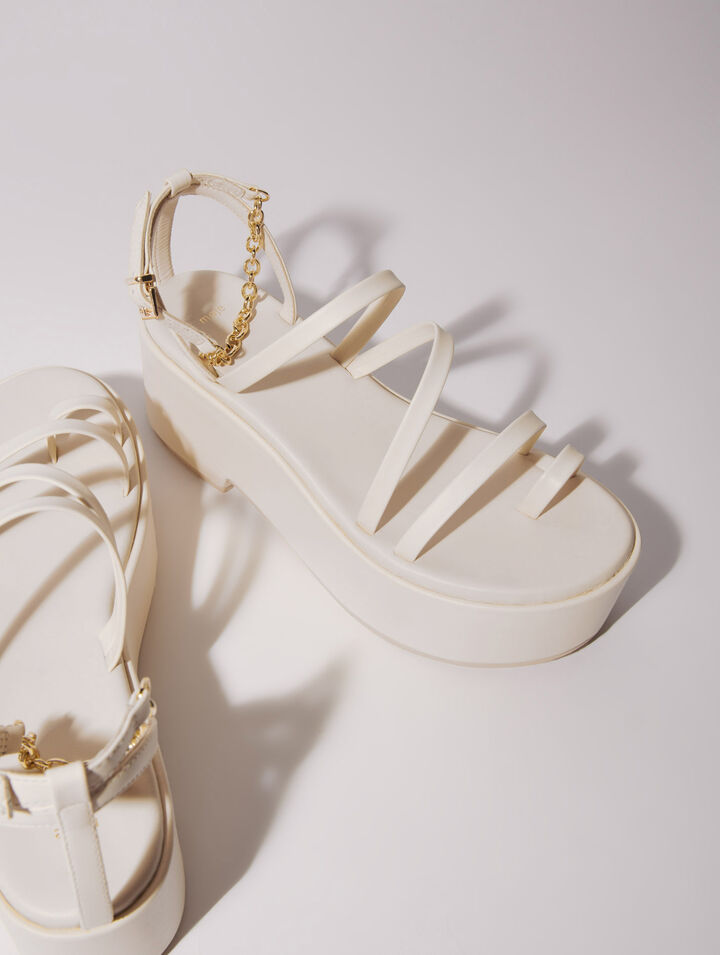 Leather platform sandals