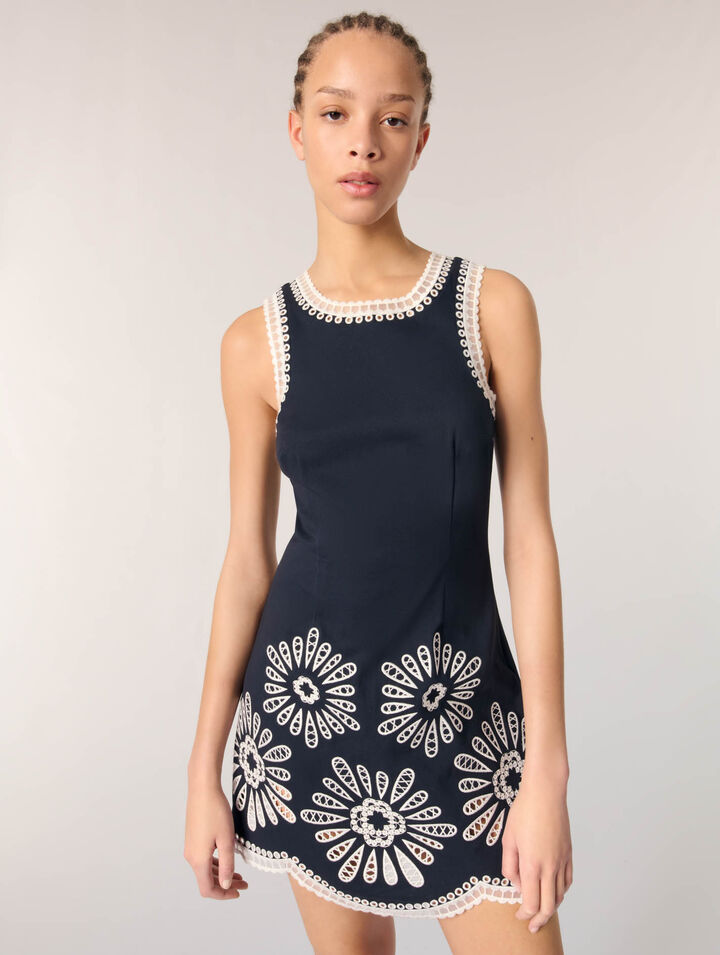 Short dress with crochet details