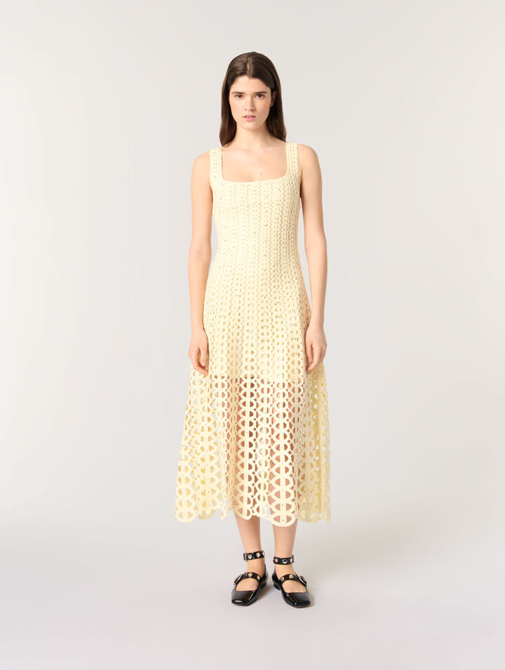 Rhinestone crochet midi dress
