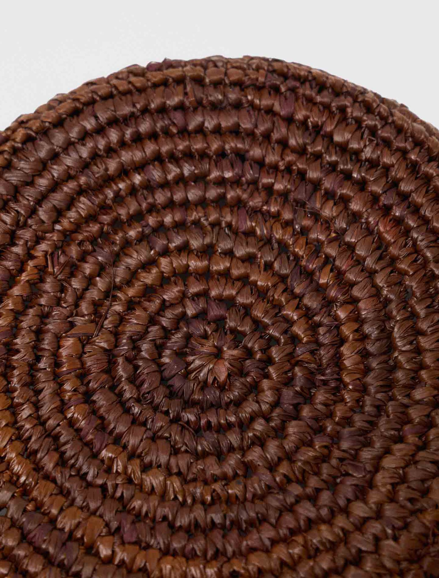 Crochet raffia bucket hat