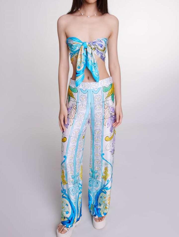 Mosaic pattern silk scarf