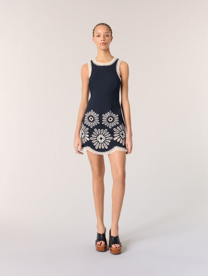 Short dress with crochet details