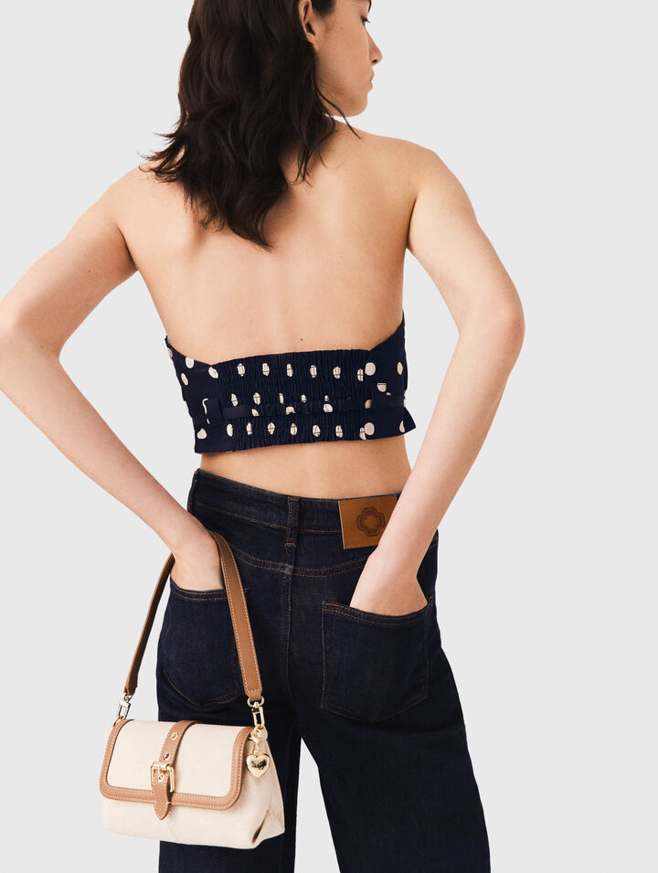 Backless linen blend top