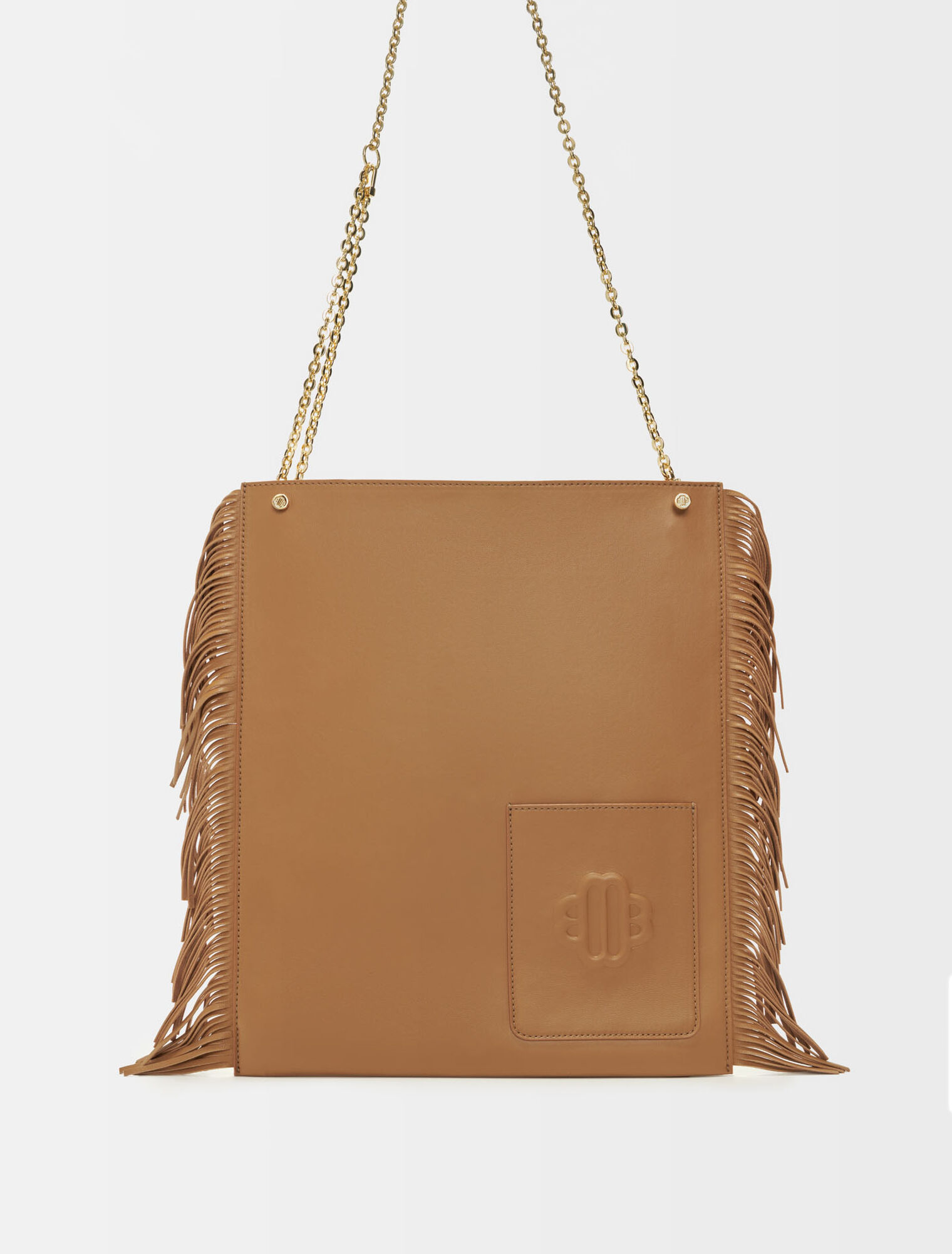 Clover fringed leather bag