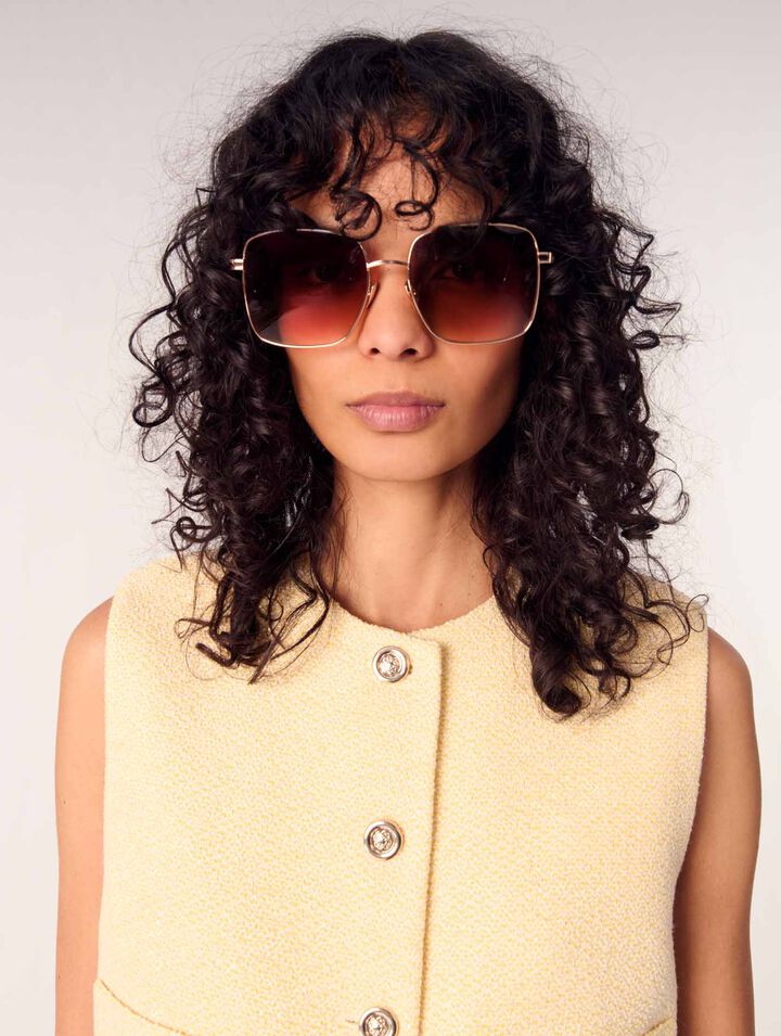 Metal mix rectangular glasses