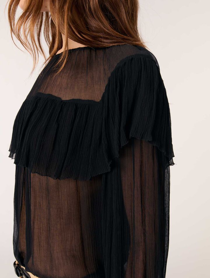 Ruffled chiffon top