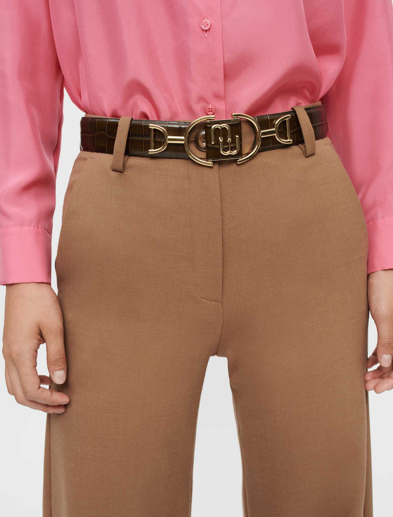 Maje double M leather belt