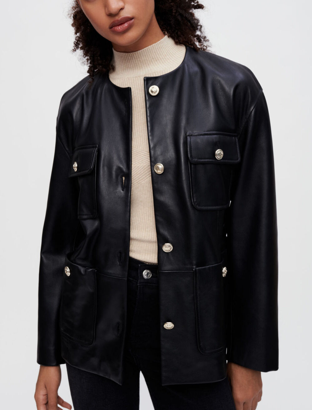 Maje leather jacket new arrivals