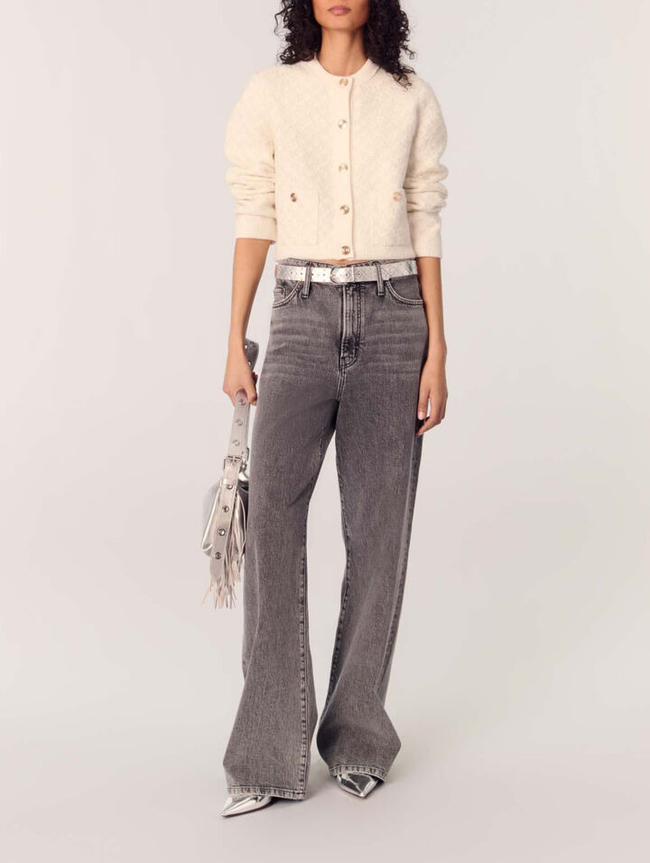 Short tweed-effect cardigan