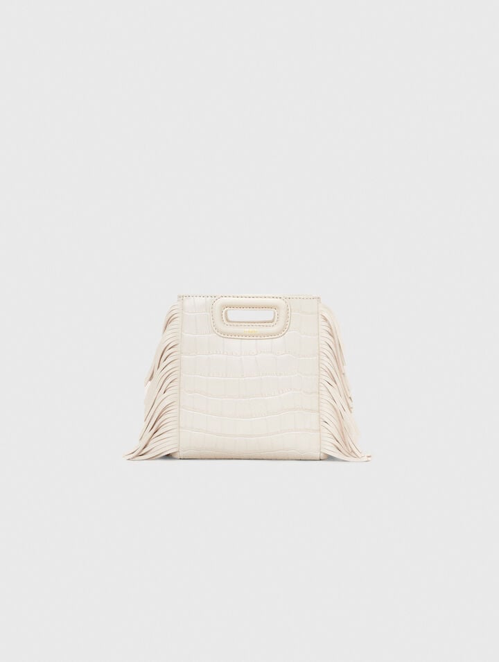 Mini embossed-leather M bag with chain