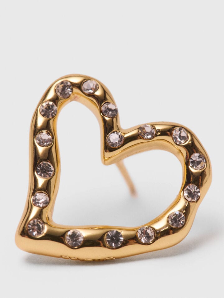 Heart rhinestone stud earrings
