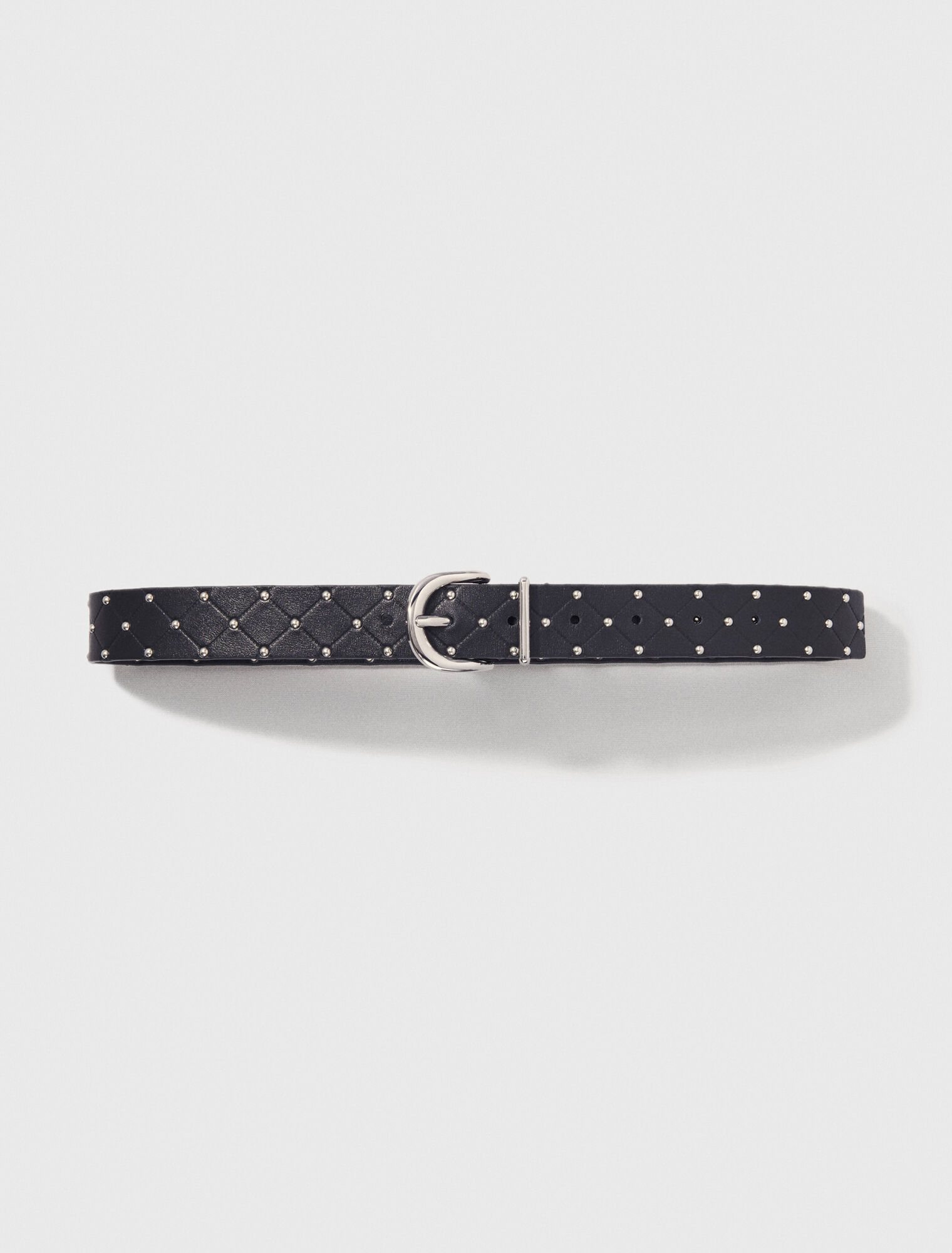 Quilted leather belt