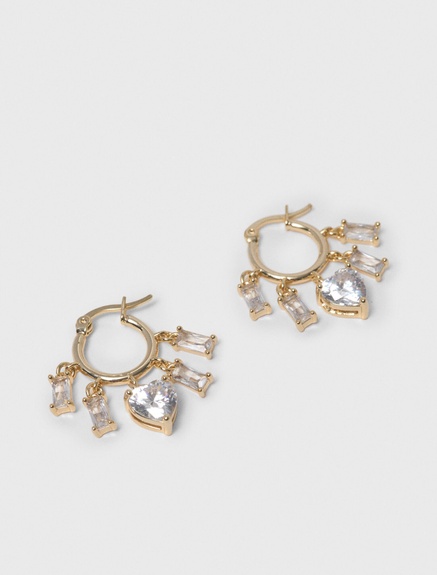 Gold-tone rhinestone hoops