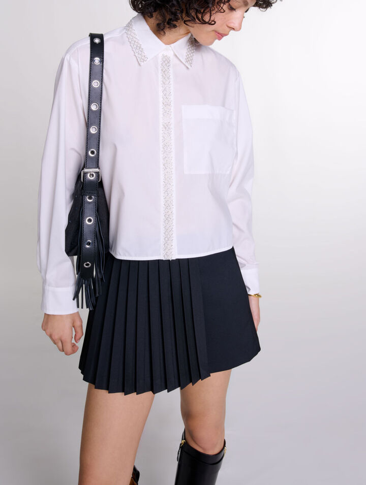 Beaded cropped shirt