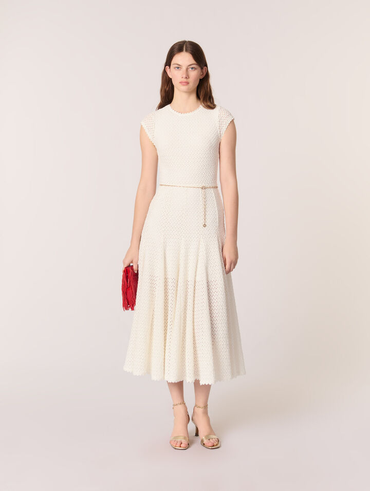 Crochet-knit maxi dress