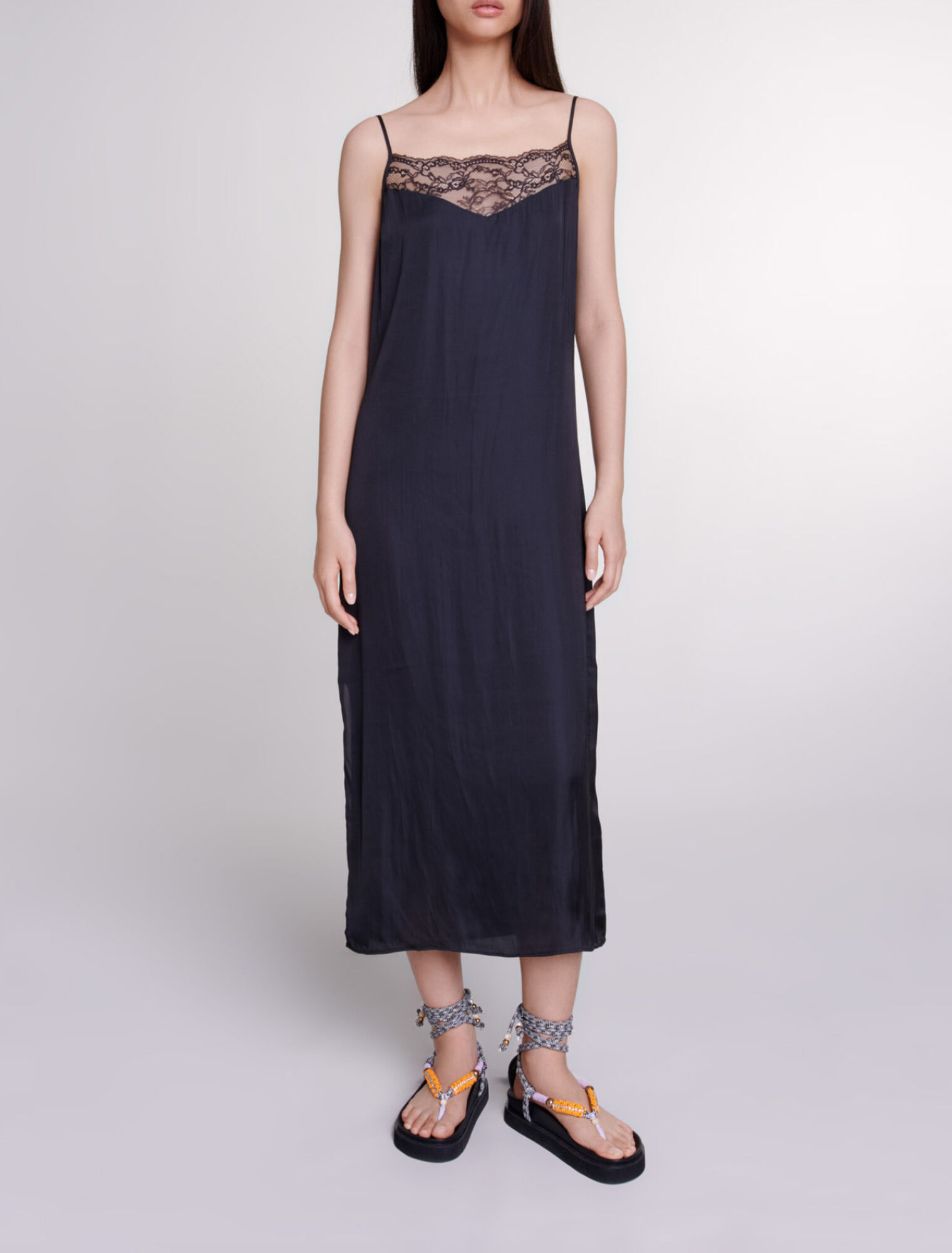 Satin-look maxi dress