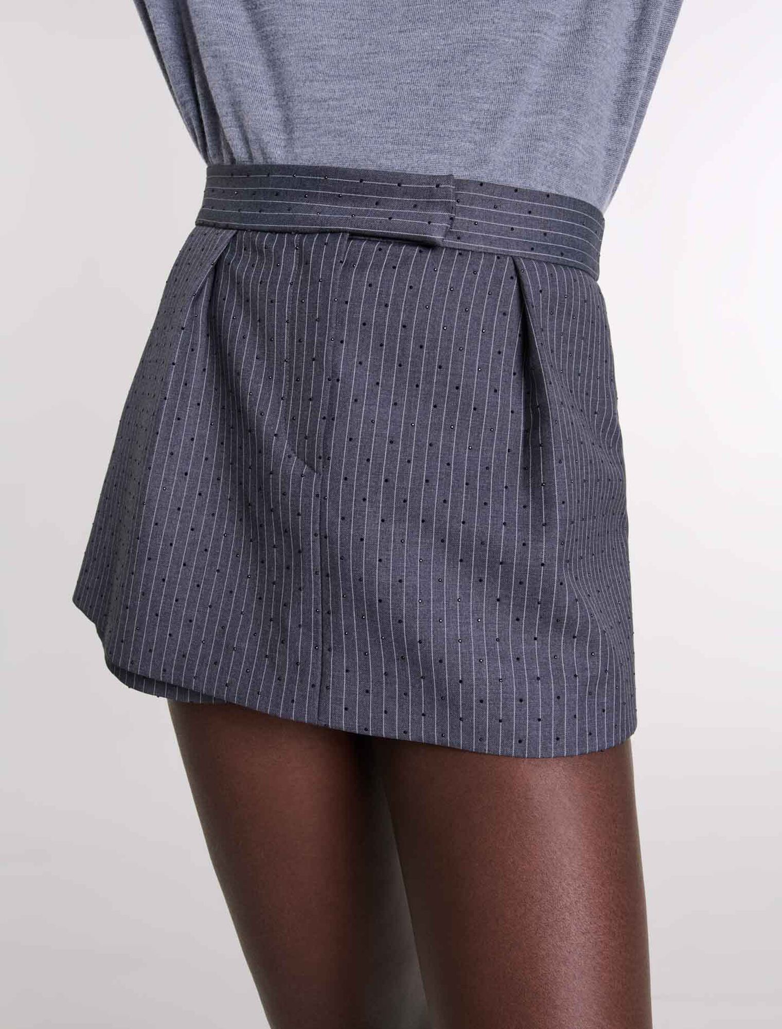 Rhinestone layered skort
