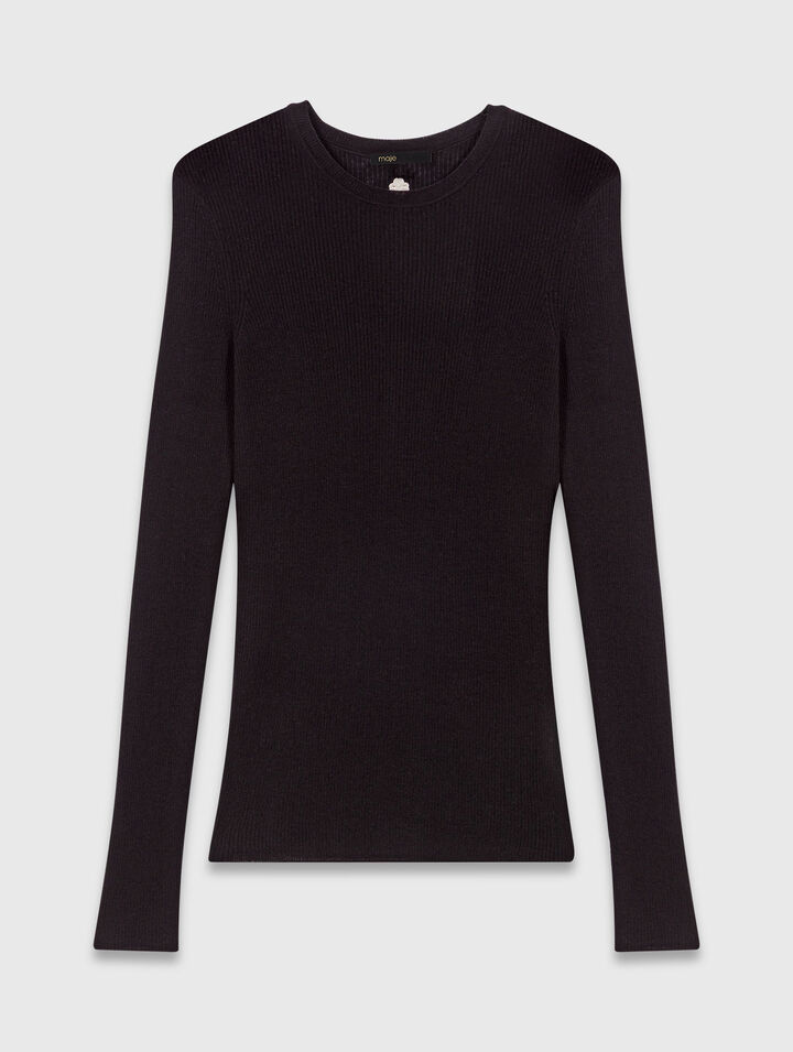 Second-skin round-neck jumper