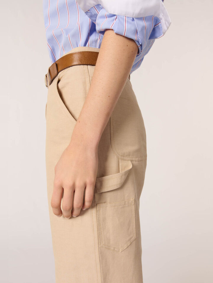 Linen and cotton suit trousers