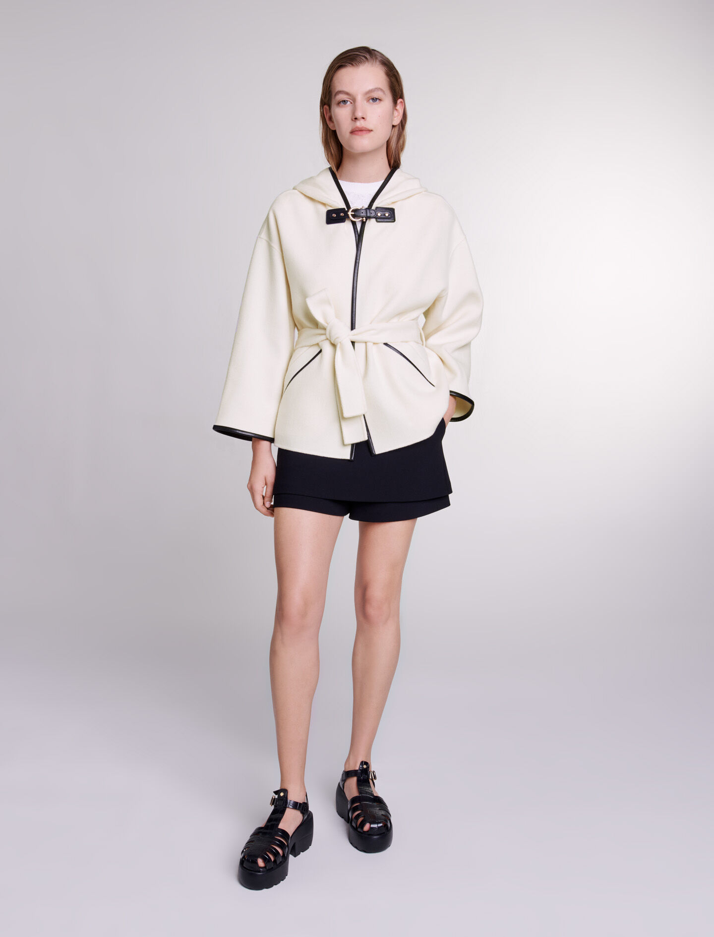 Wool coat cape hot sale