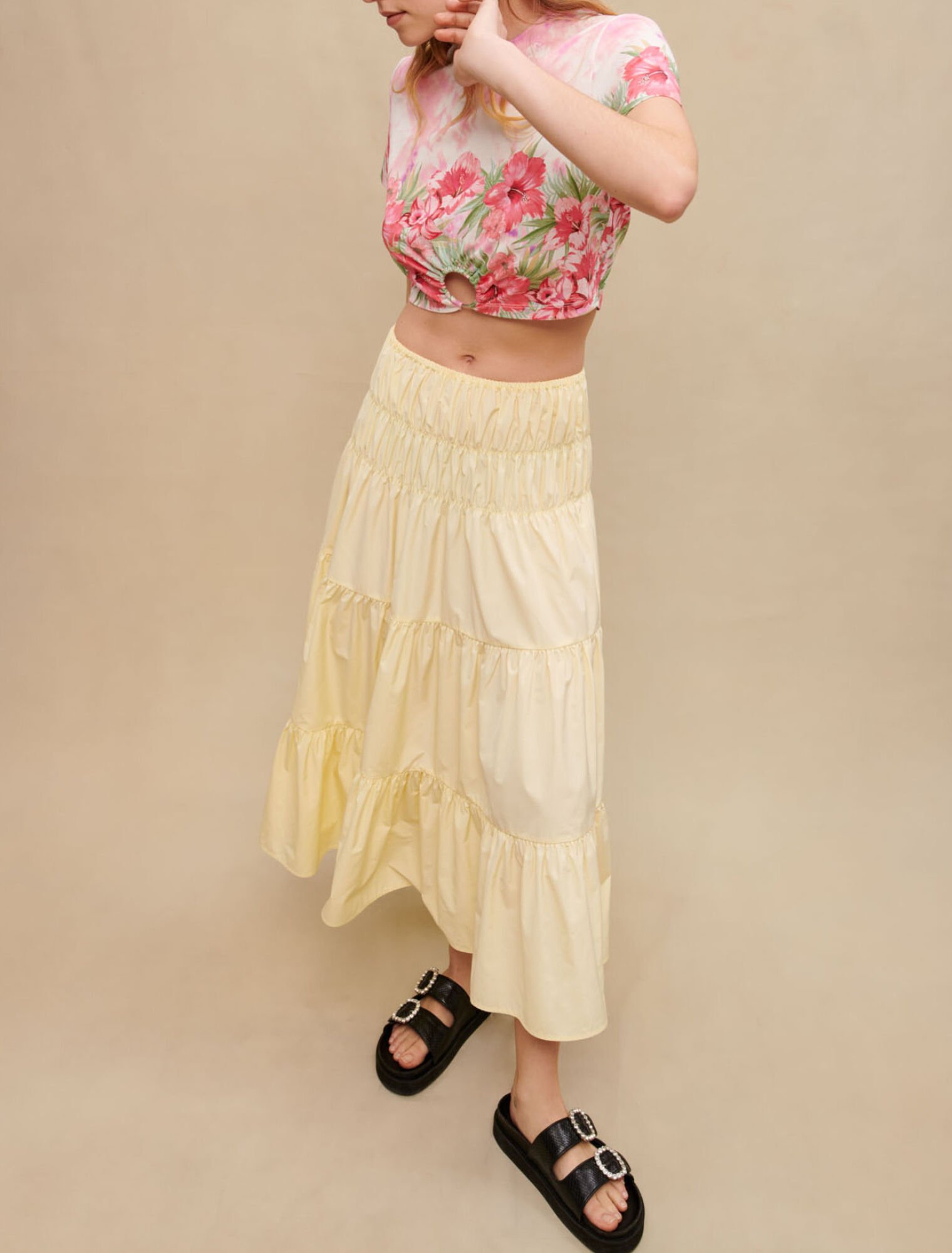 Gathered long skirt