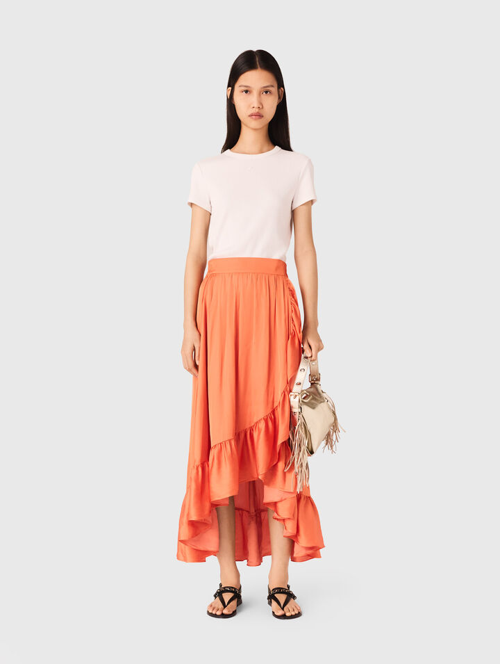 Asymmetric long skirt