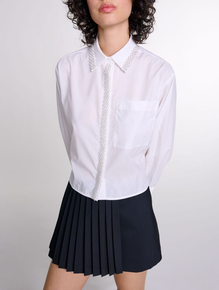Beaded cropped shirt