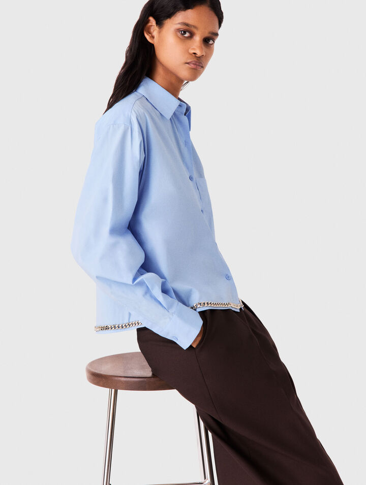 Cropped shirt with chain trim