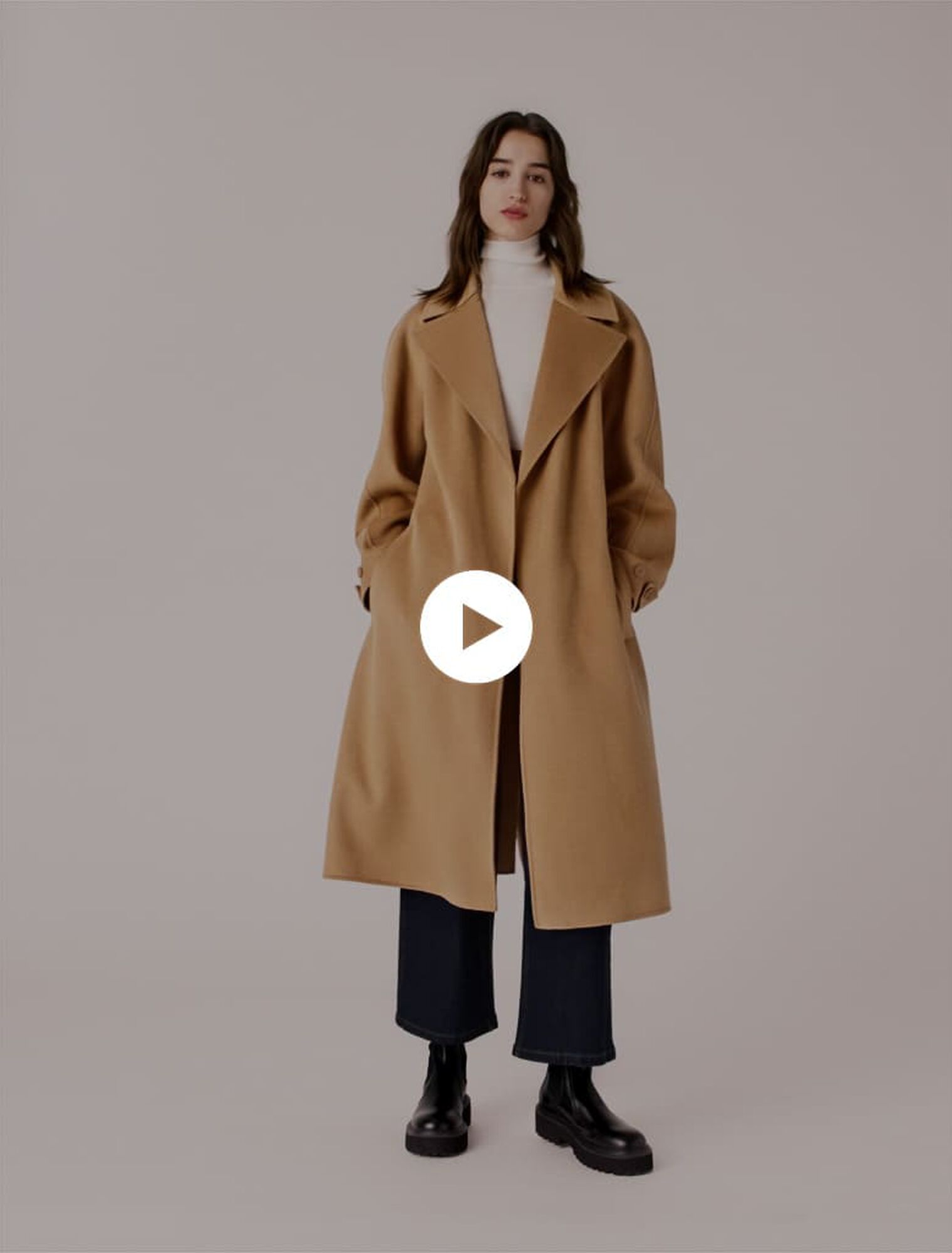 Manteau long double face