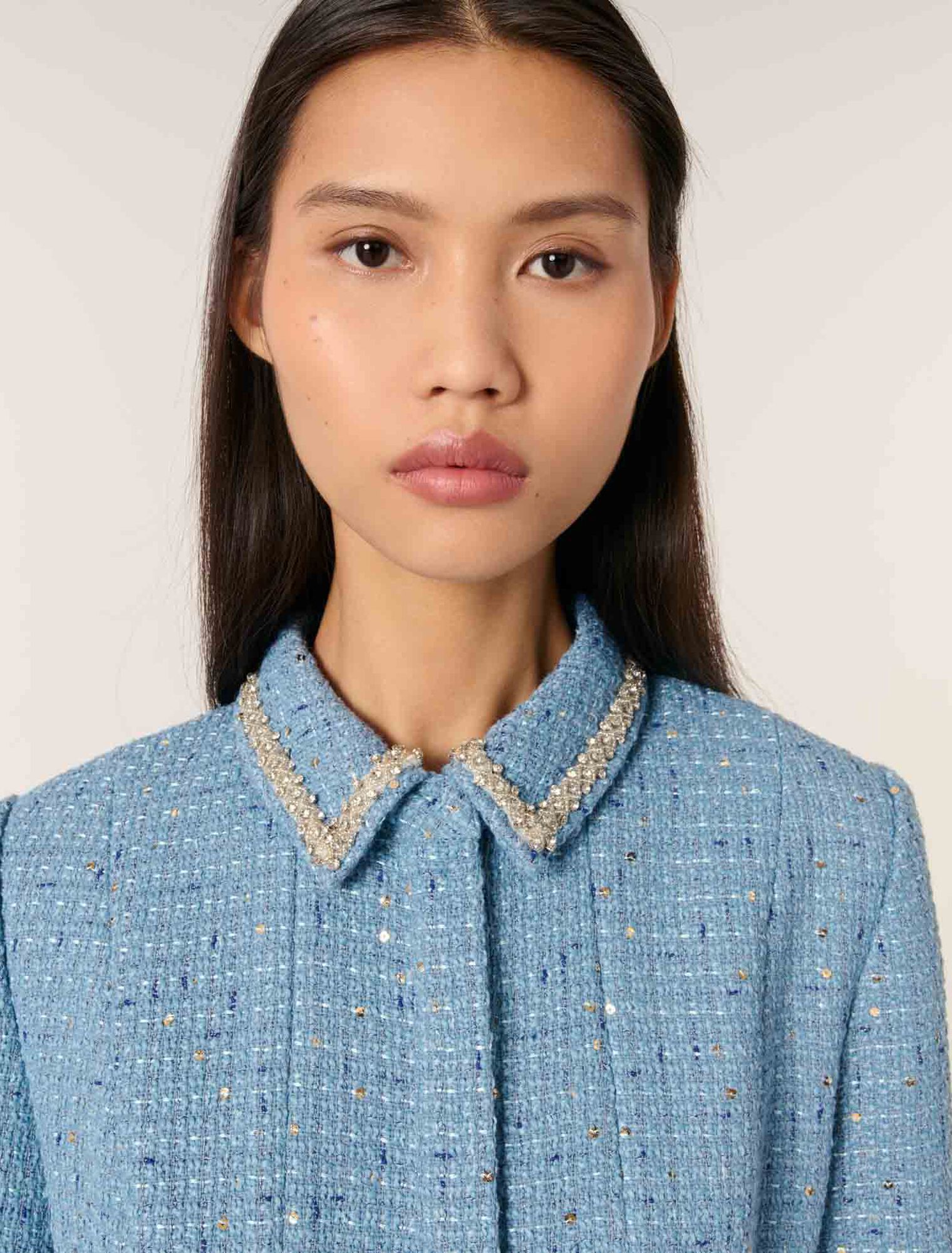 Sequin tweed short dress