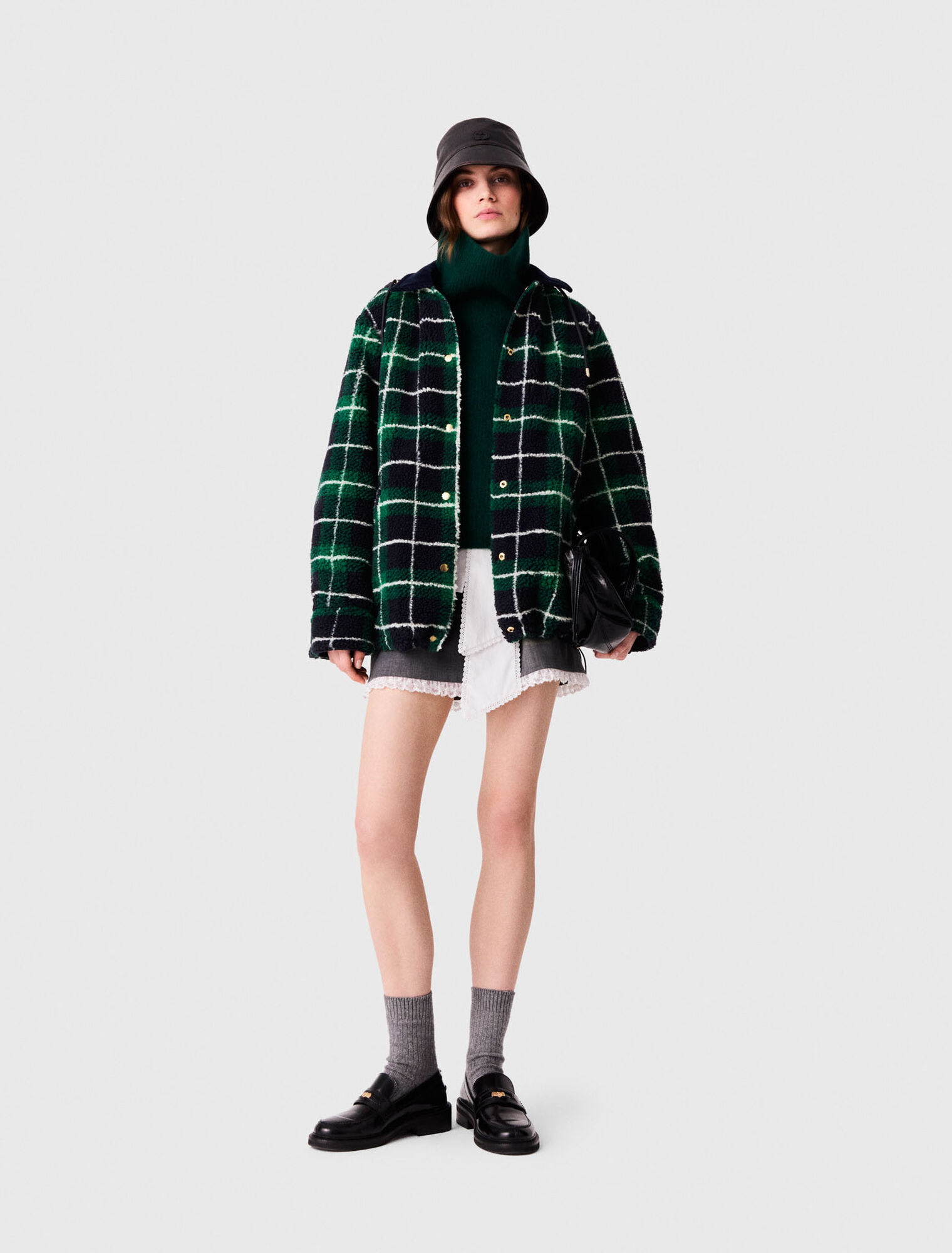Reversible curly parka